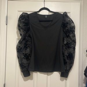 Shein Curve Long Sleeve Lace Top